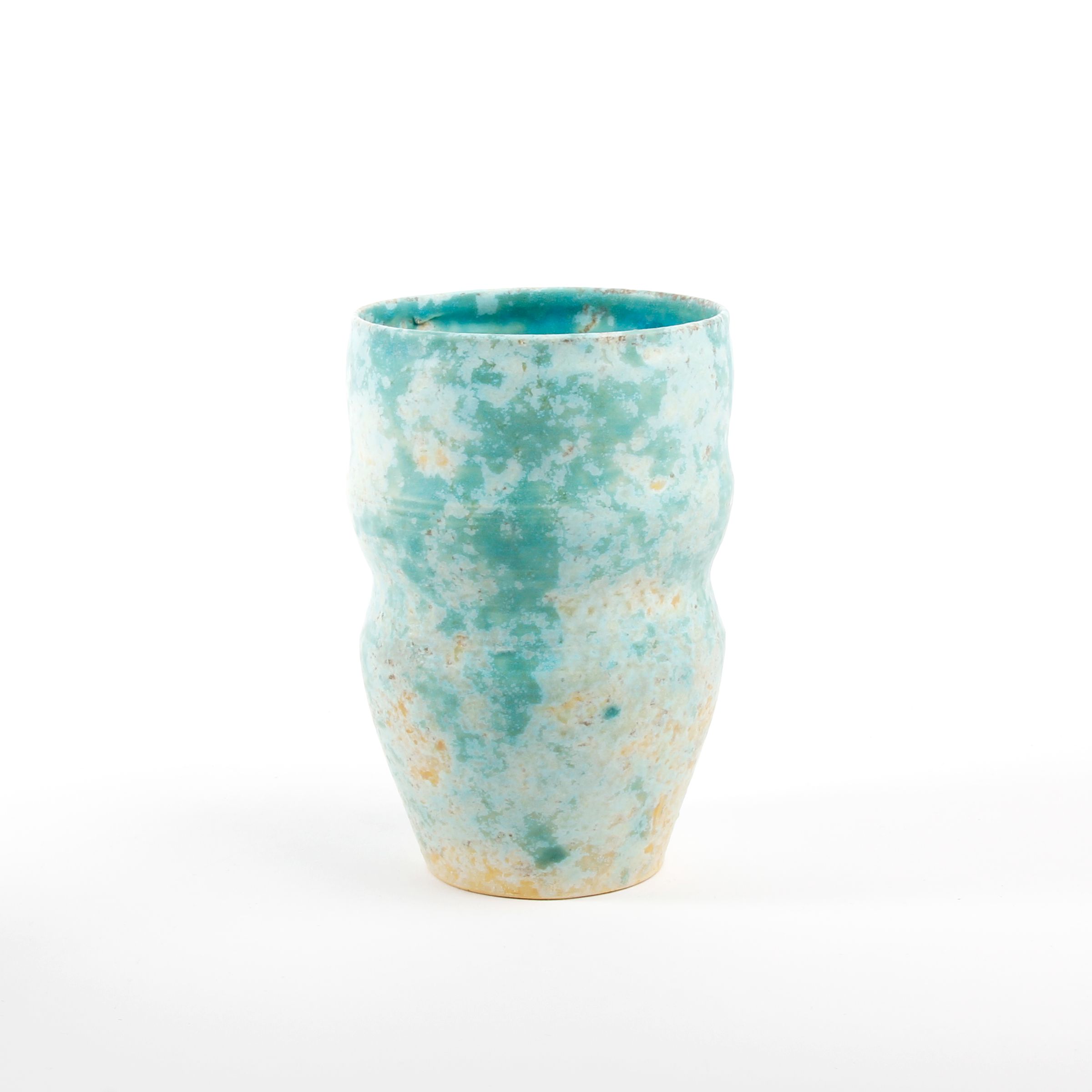 Makiko Hicher: Turquoise Wavy Tumbler Product Image 1 of 4