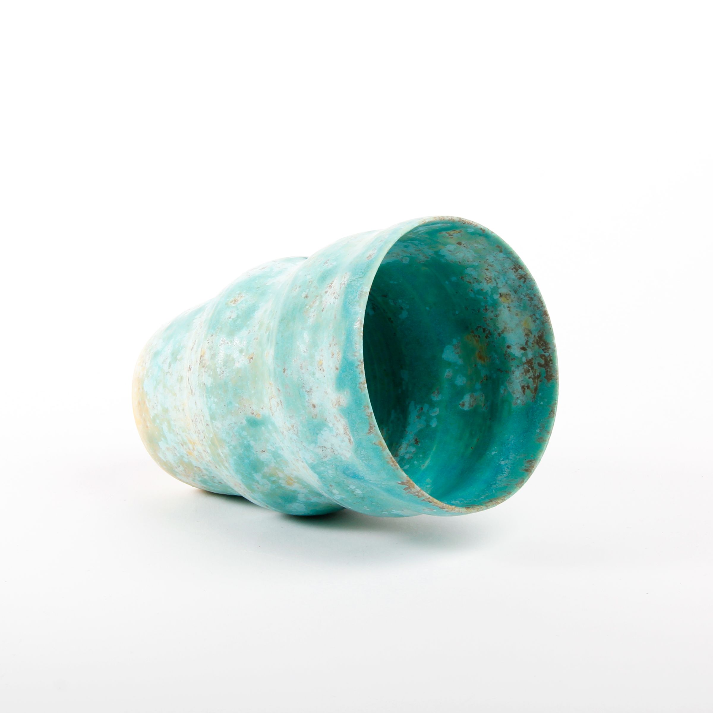 Makiko Hicher: Turquoise Wavy Tumbler Product Image 2 of 4