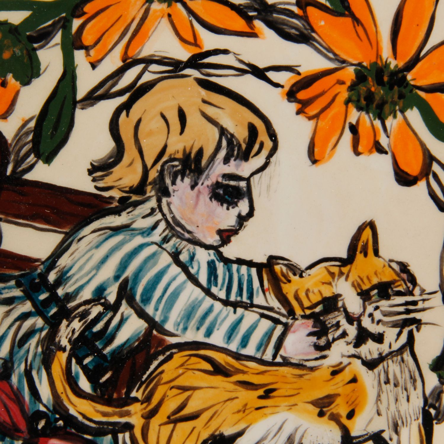 Patricia Lazar: Small Plate with Girl and Cat Product Image 3 of 3