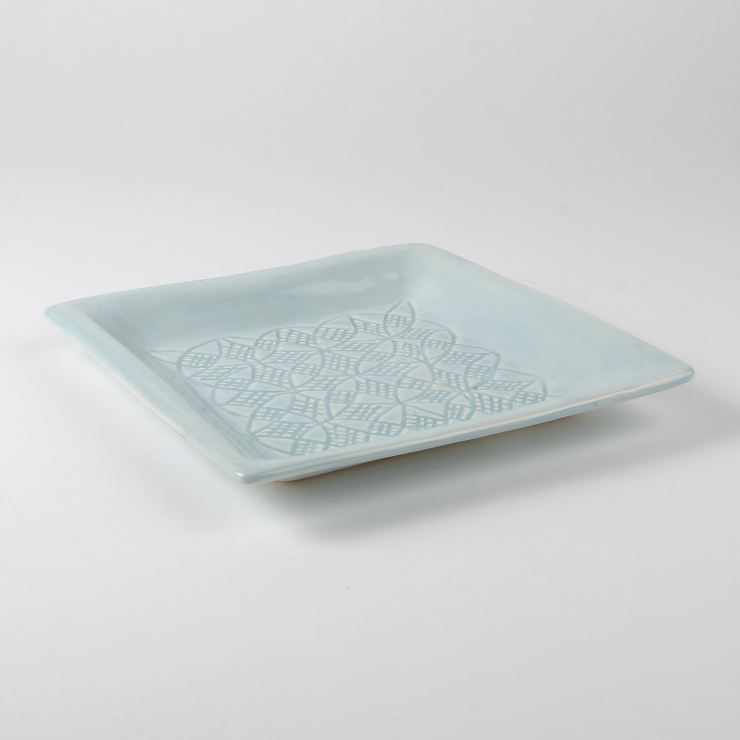 Arlene Kushnir: Large Carved Square Plate – Celadon Product Image 3 of 3
