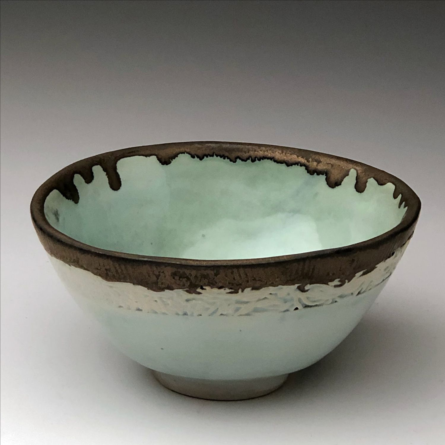 Audrey Mah: Green Bowl with Metallic Rim Product Image 1 of 1