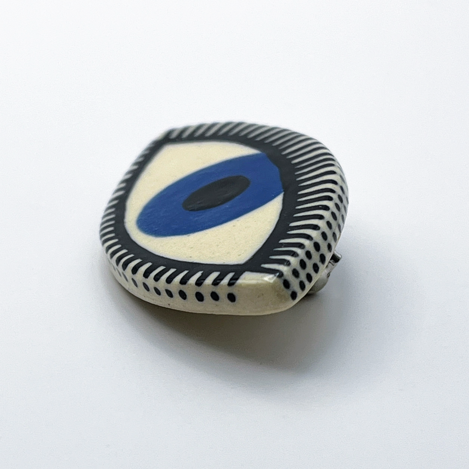Here and Here: Blue Eye Brooch with Fine Line Lashes Product Image 2 of 2