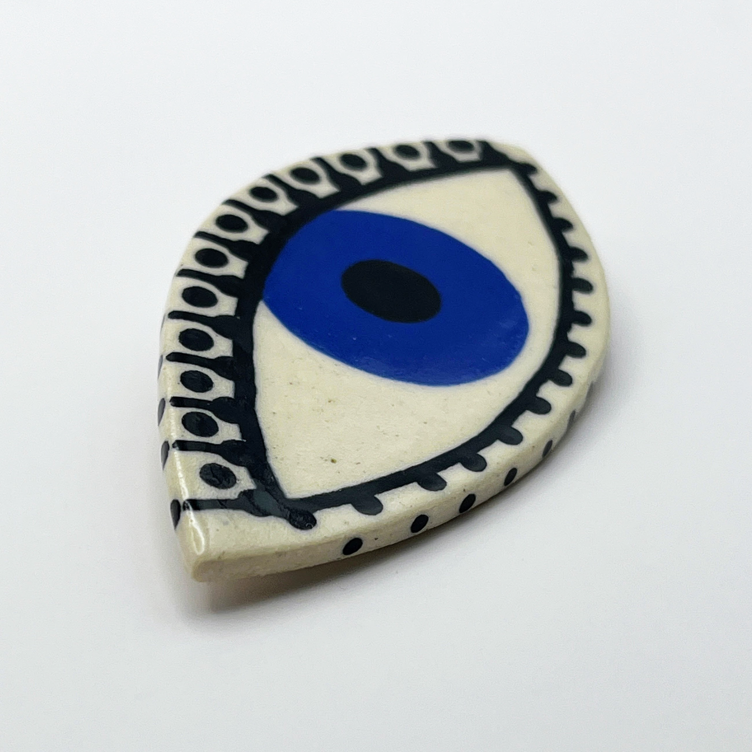 Here and Here: Blue Eye Brooch with Dotted Lashes Product Image 2 of 2