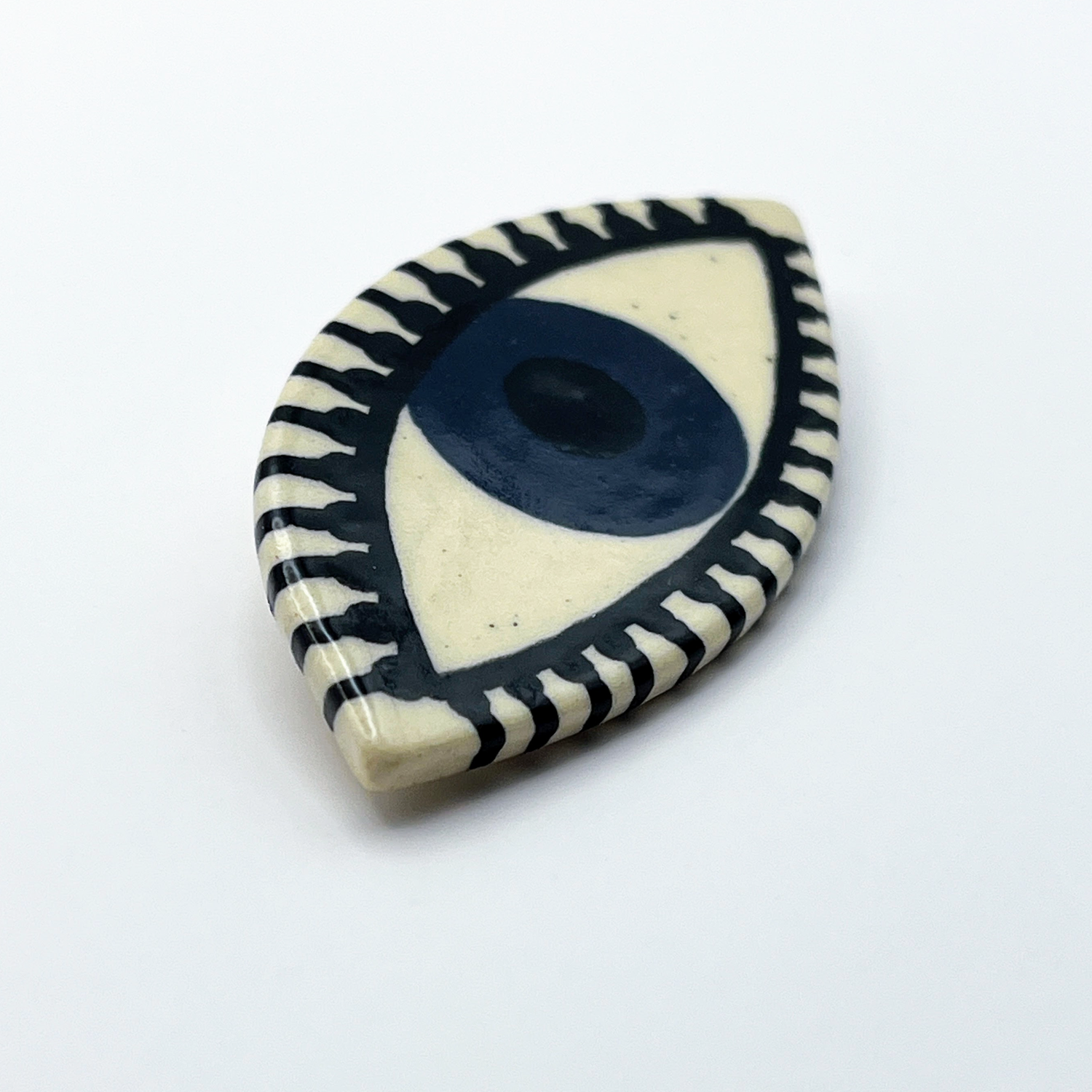 Here and Here: Blue Eye Brooch with Straight Lashes Product Image 2 of 2