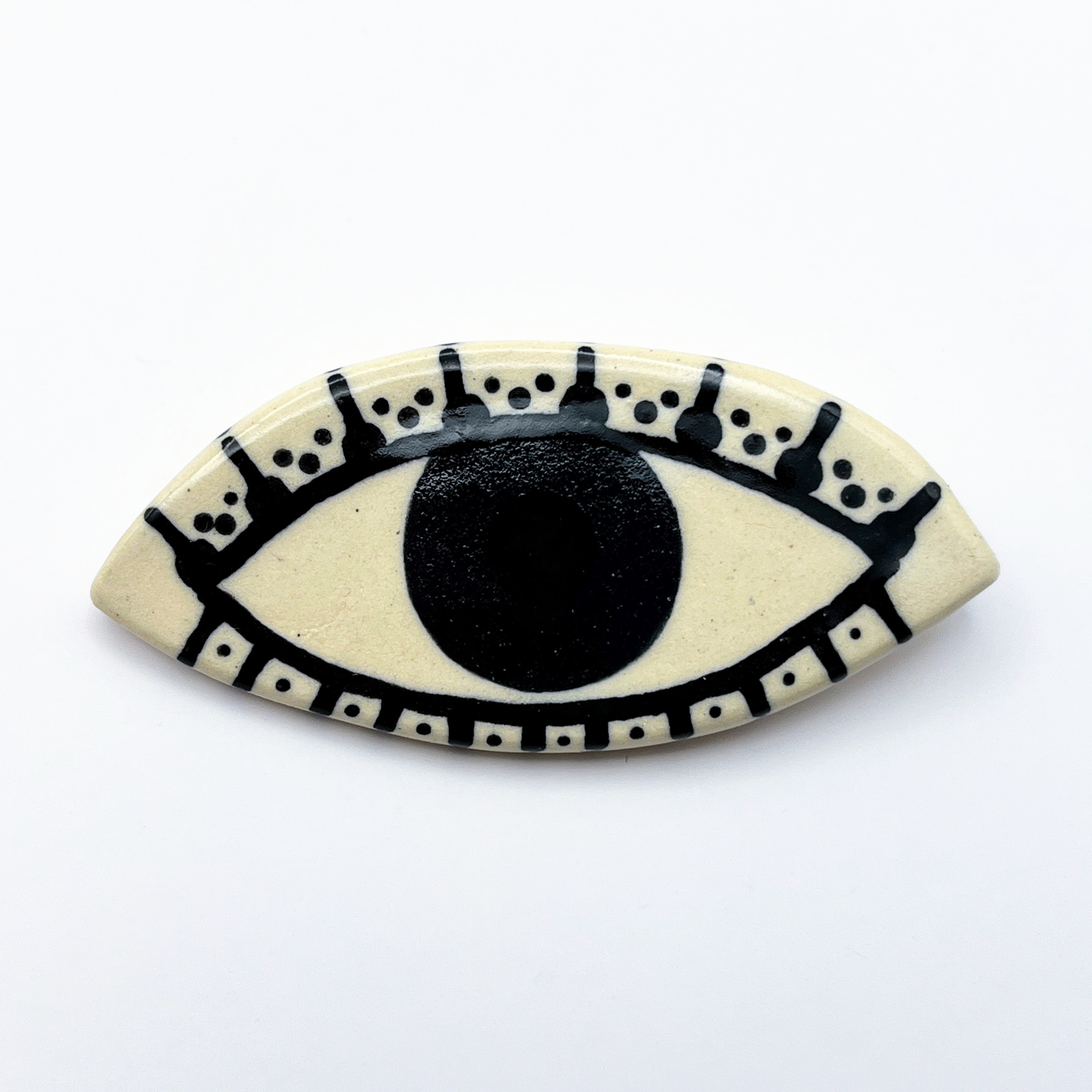 Here and Here: Green and Black Eye Brooch Product Image 1 of 2