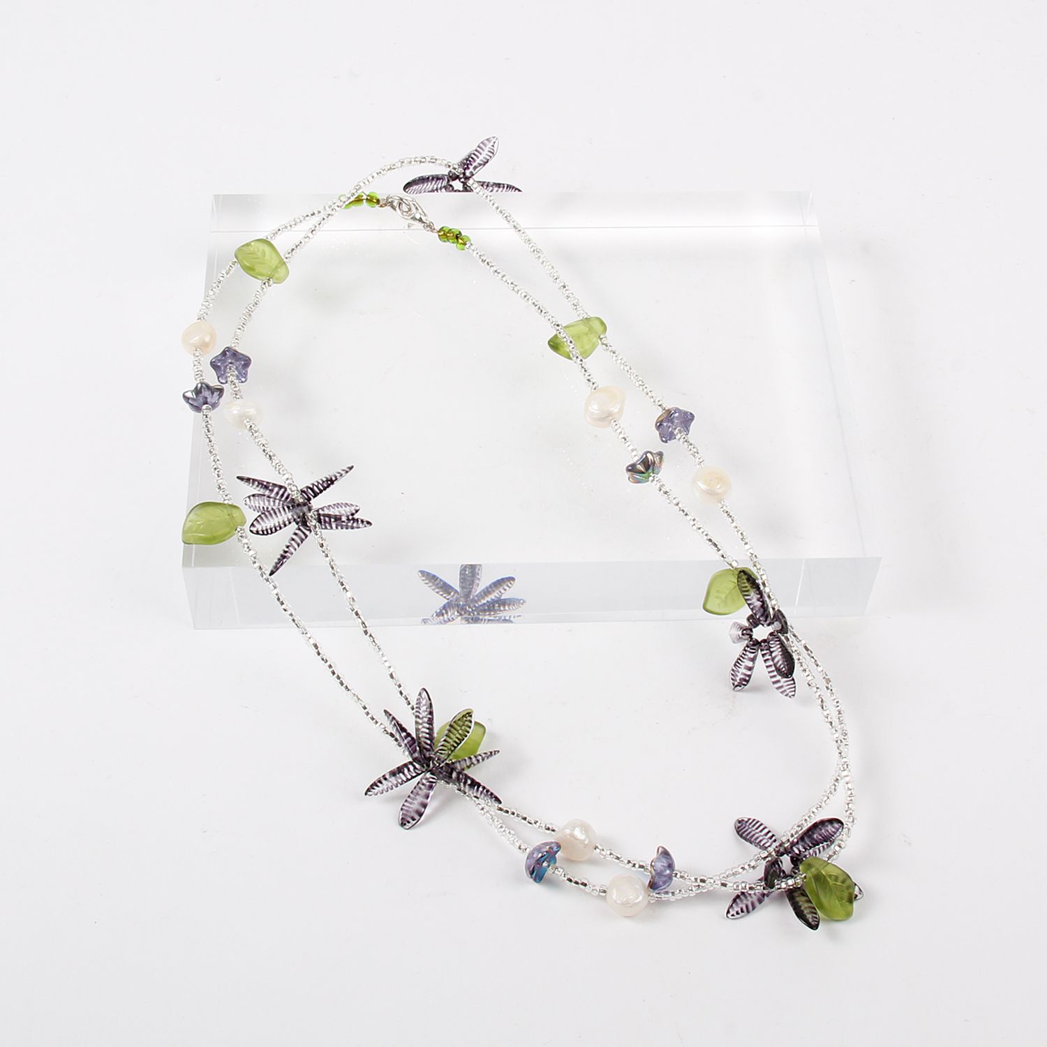 Krystyne Griffin: Floral Grey Necklace Product Image 1 of 2