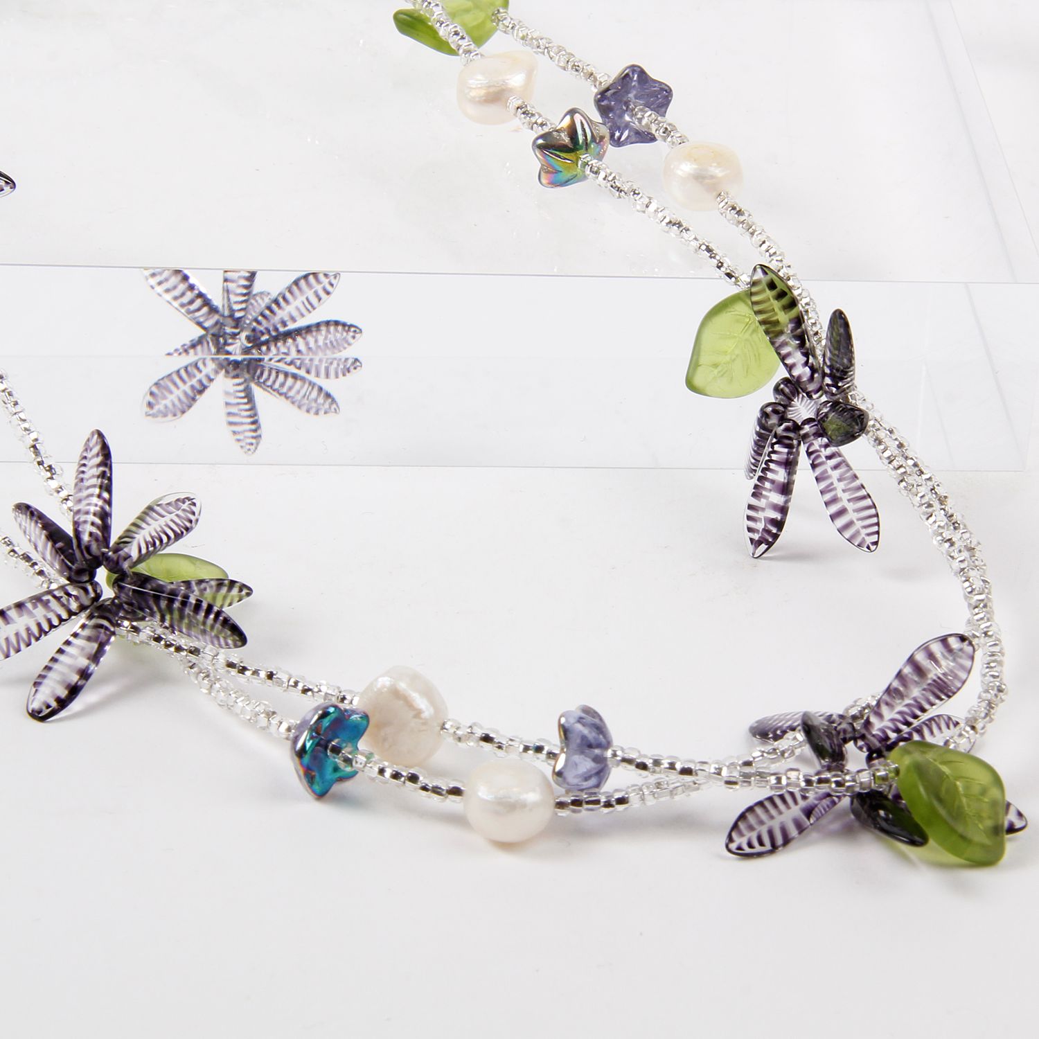 Krystyne Griffin: Floral Grey Necklace Product Image 2 of 2