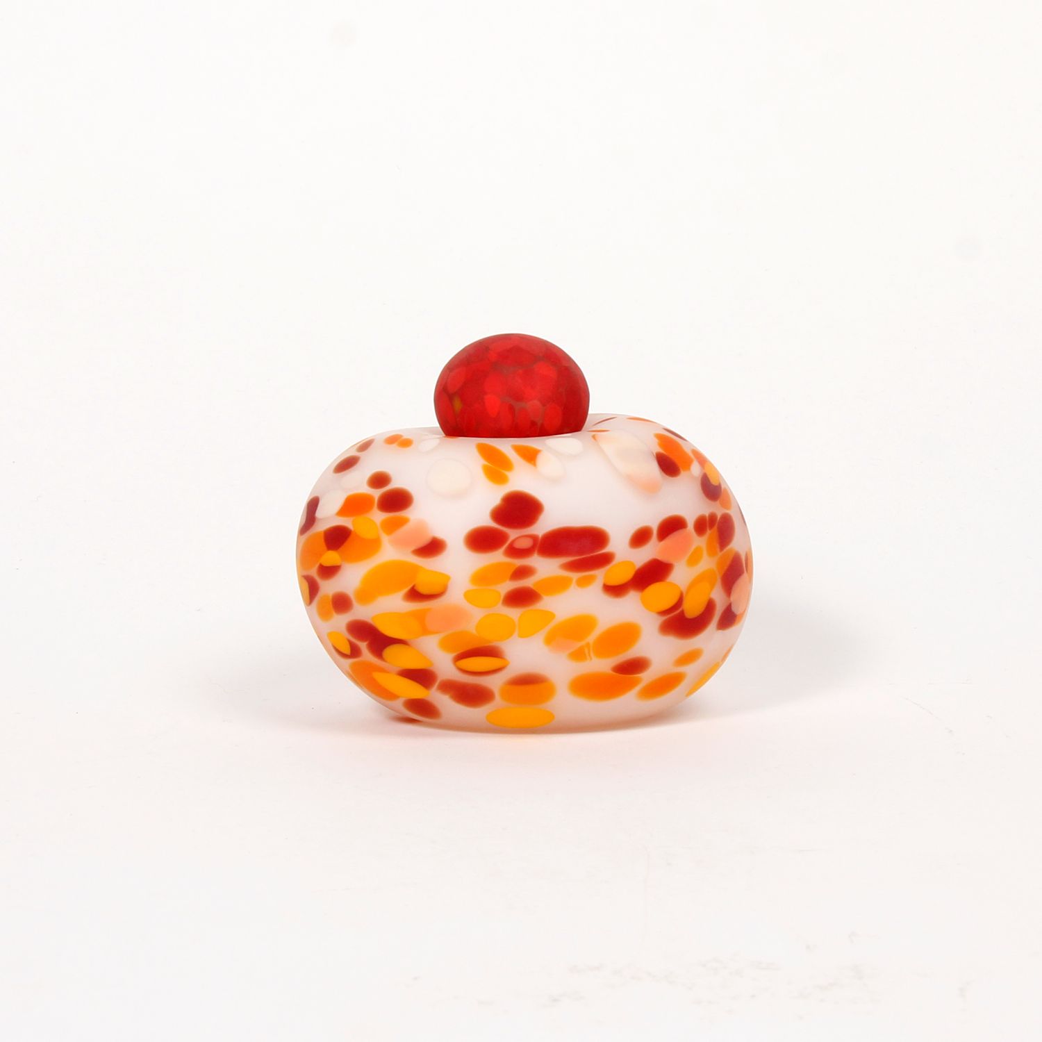 Minna Koistinen: Lidded Vessel in White, Red, and Orange Product Image 3 of 4