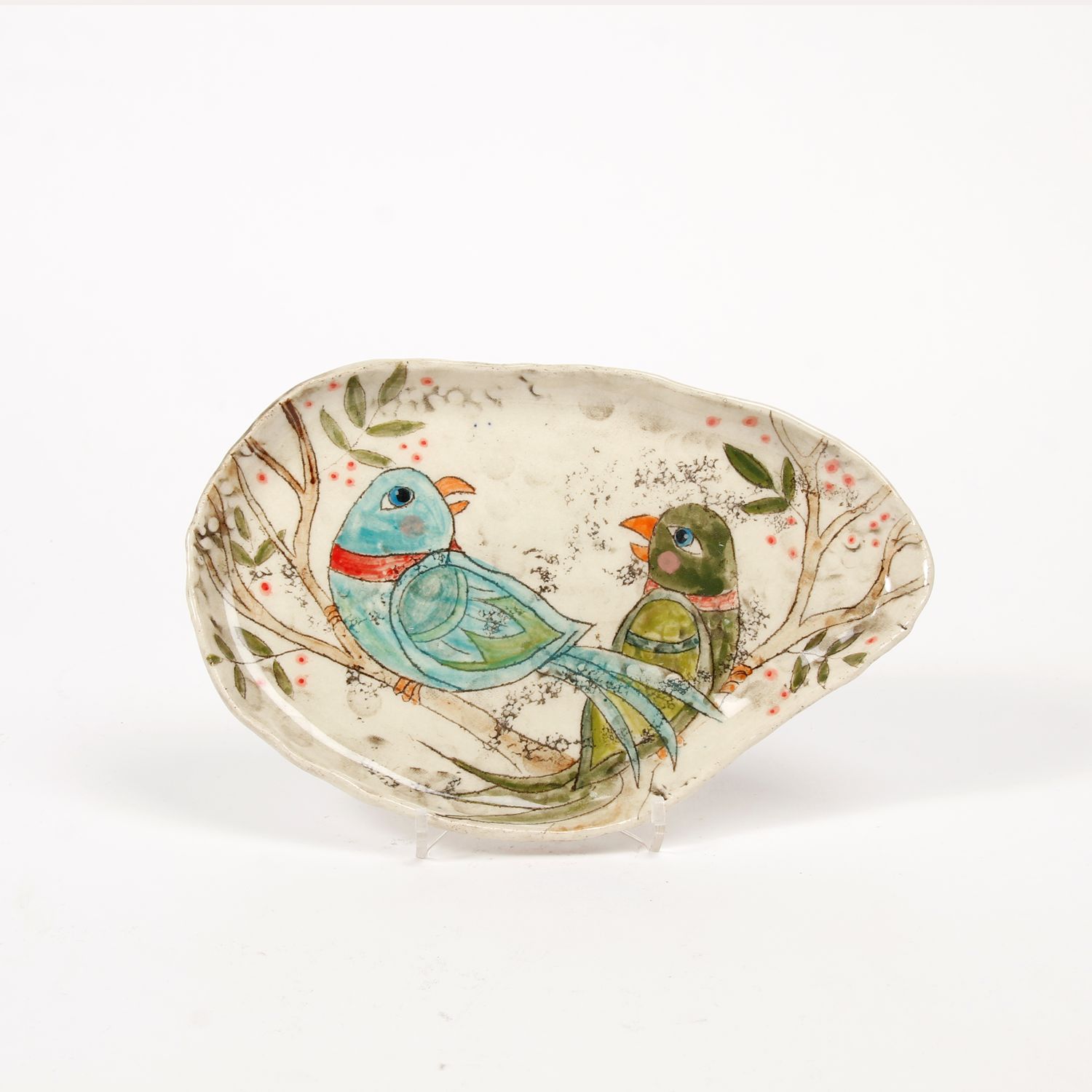 Eekta Trienekens: Ovalish Dish with Two birds Product Image 1 of 2