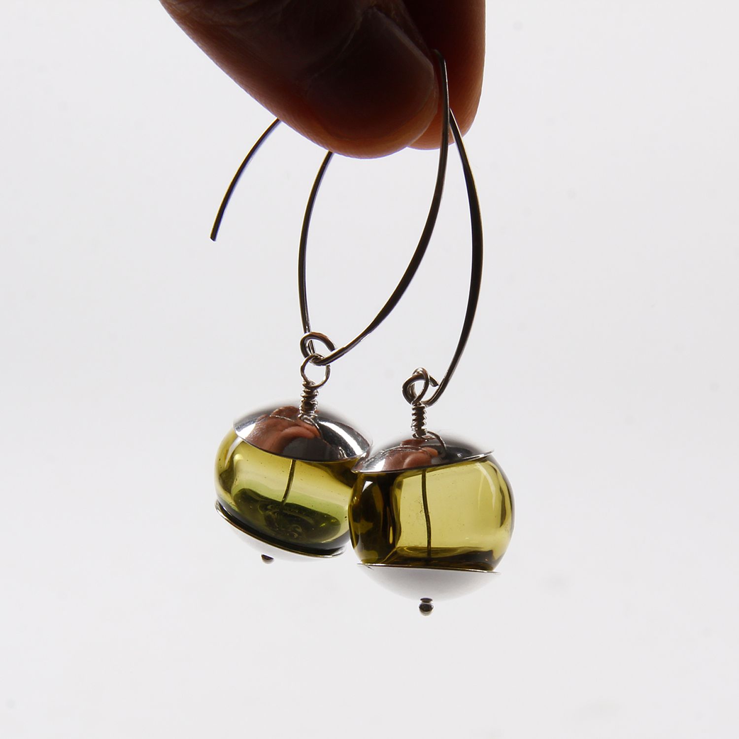 Studio Ada: Bubble Earrings – Olive Green Product Image 2 of 2