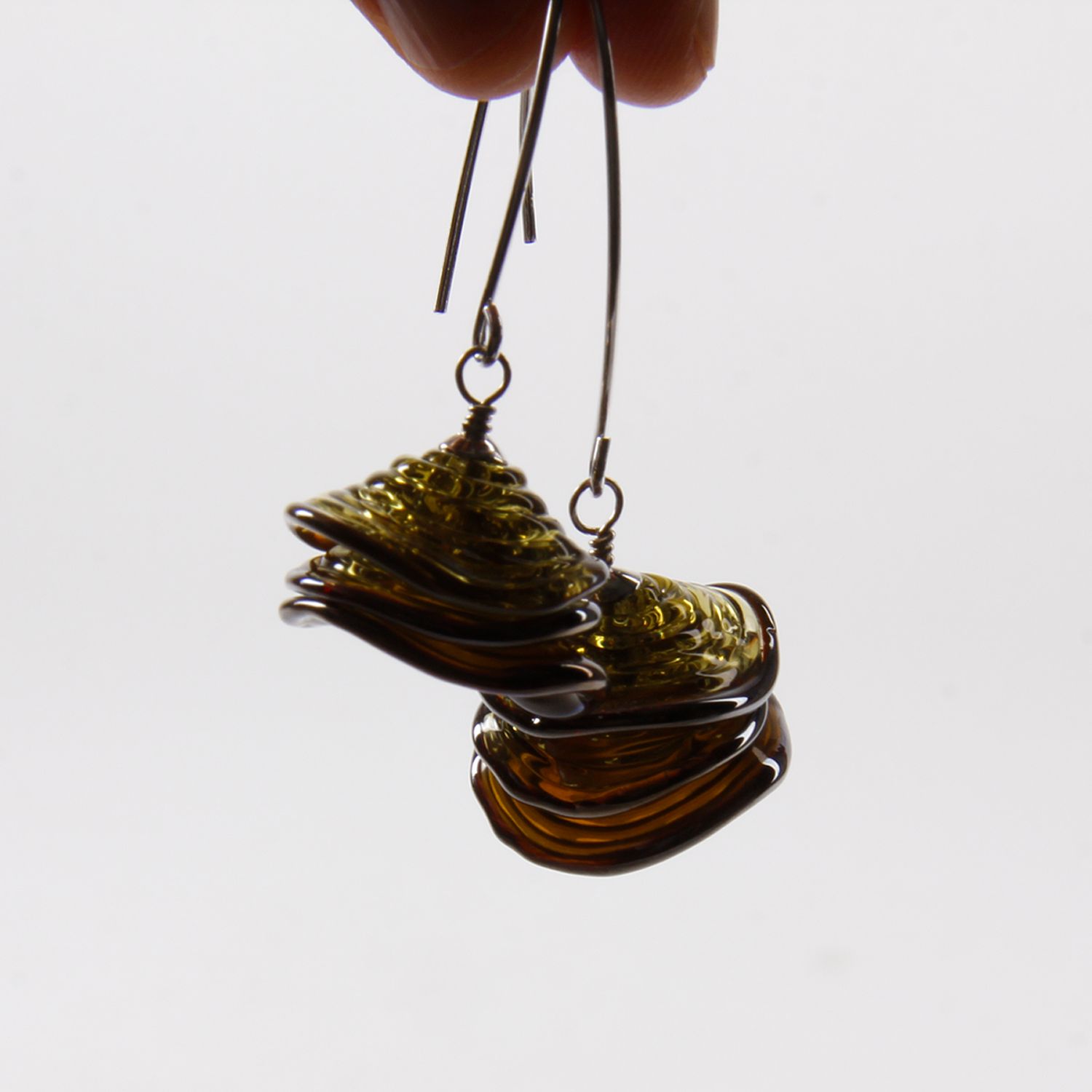 Studio Ada: Flamenco Earrings – Olive Green Product Image 2 of 2