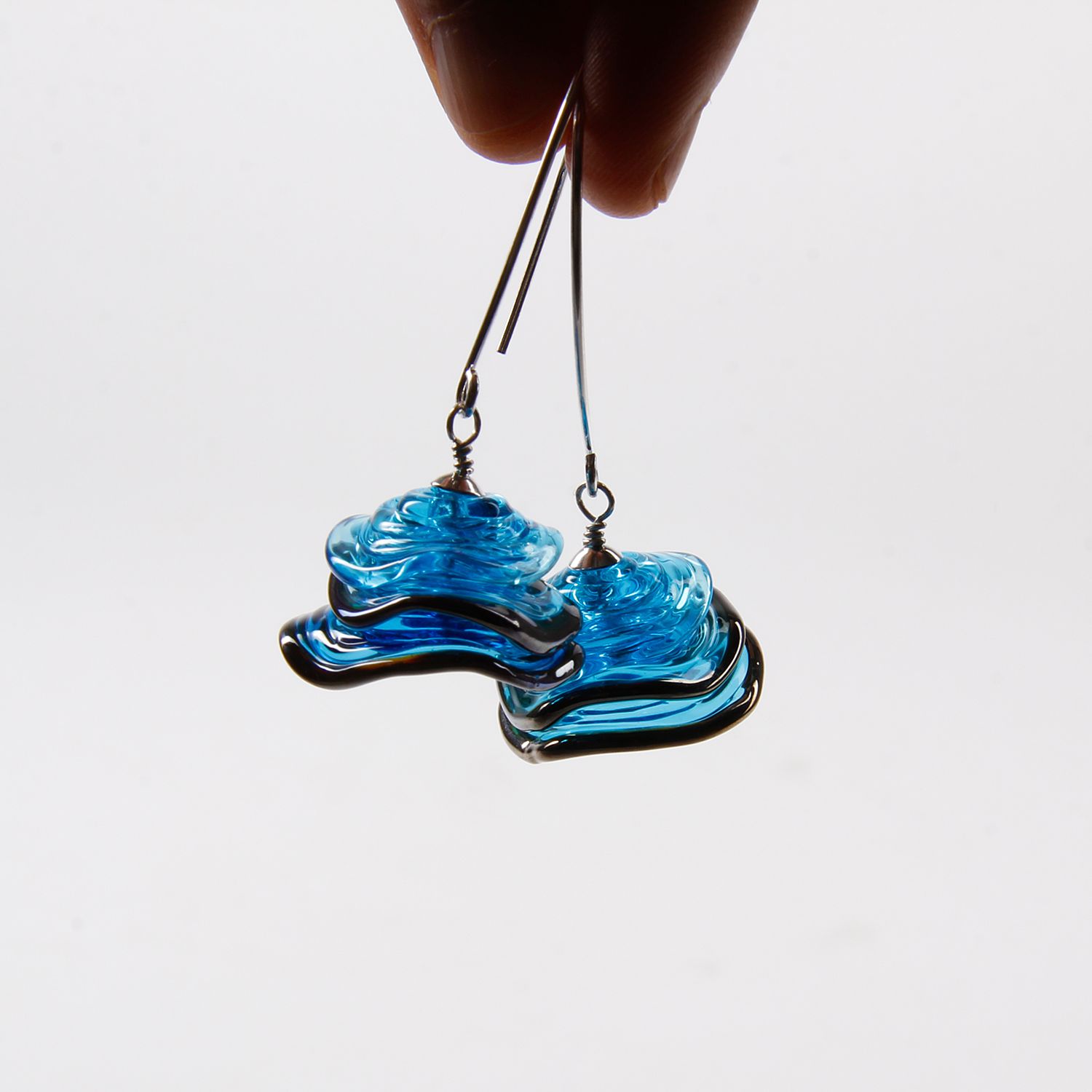 Studio Ada: Flamenco Earrings – Aqua Blue Product Image 2 of 2