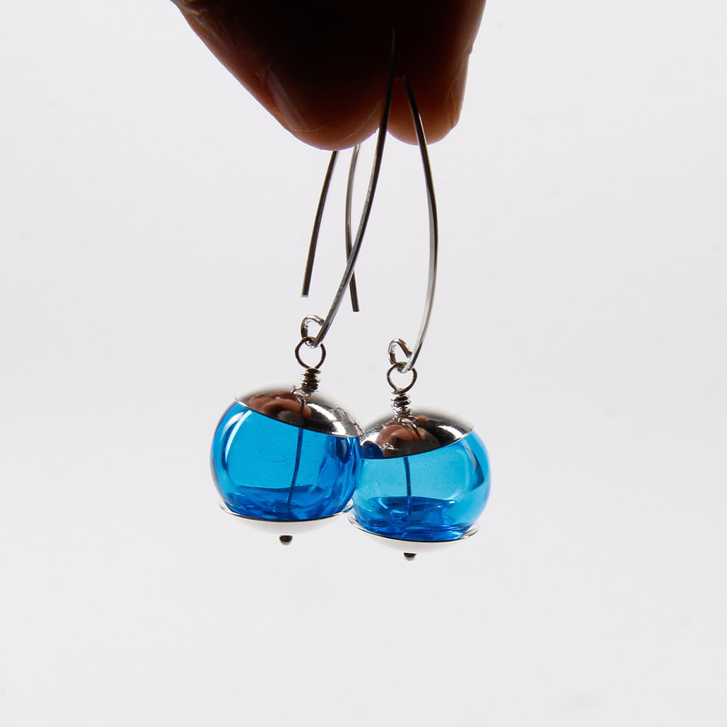 Studio Ada: Bubble Earrings – Aqua Blue Product Image 2 of 2