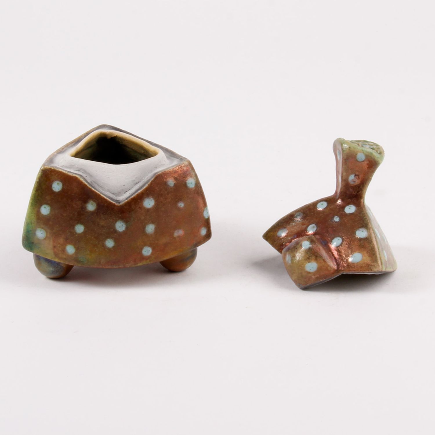 Zsuzsa Monostory: Raku Lidded Box Product Image 3 of 5