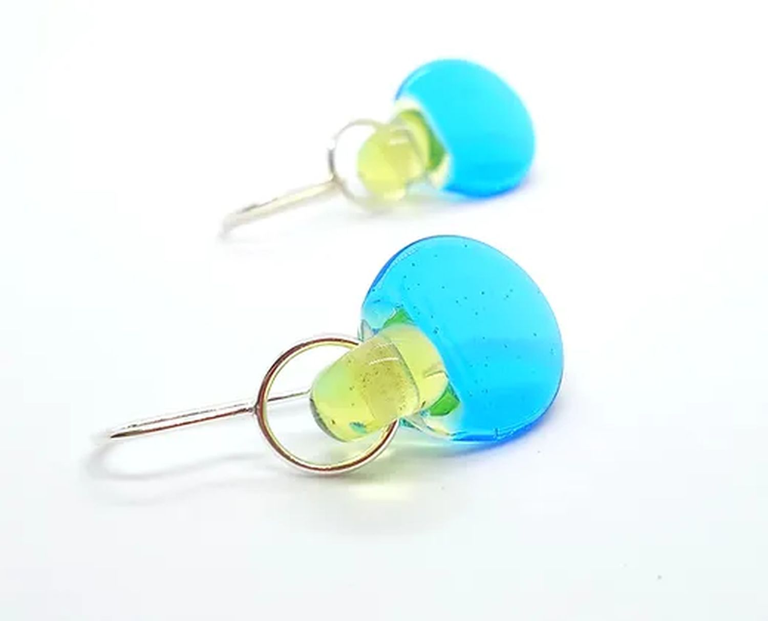 Tasci Desgins: Geo Drop Earrings – Turquoise & Green Product Image 1 of 1