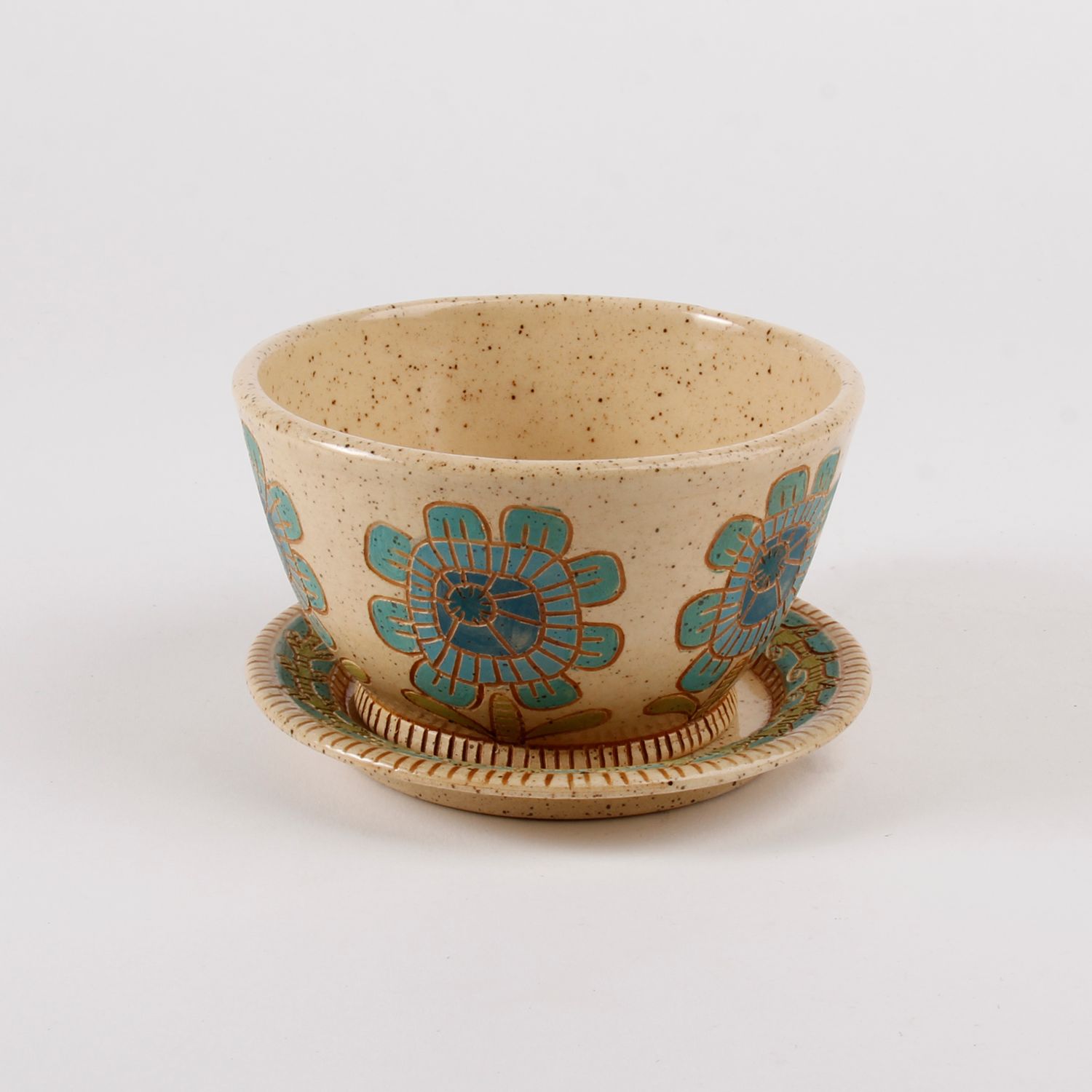 Kerri Jerome: Blue Floral Teacup and Saucer Product Image 5 of 5