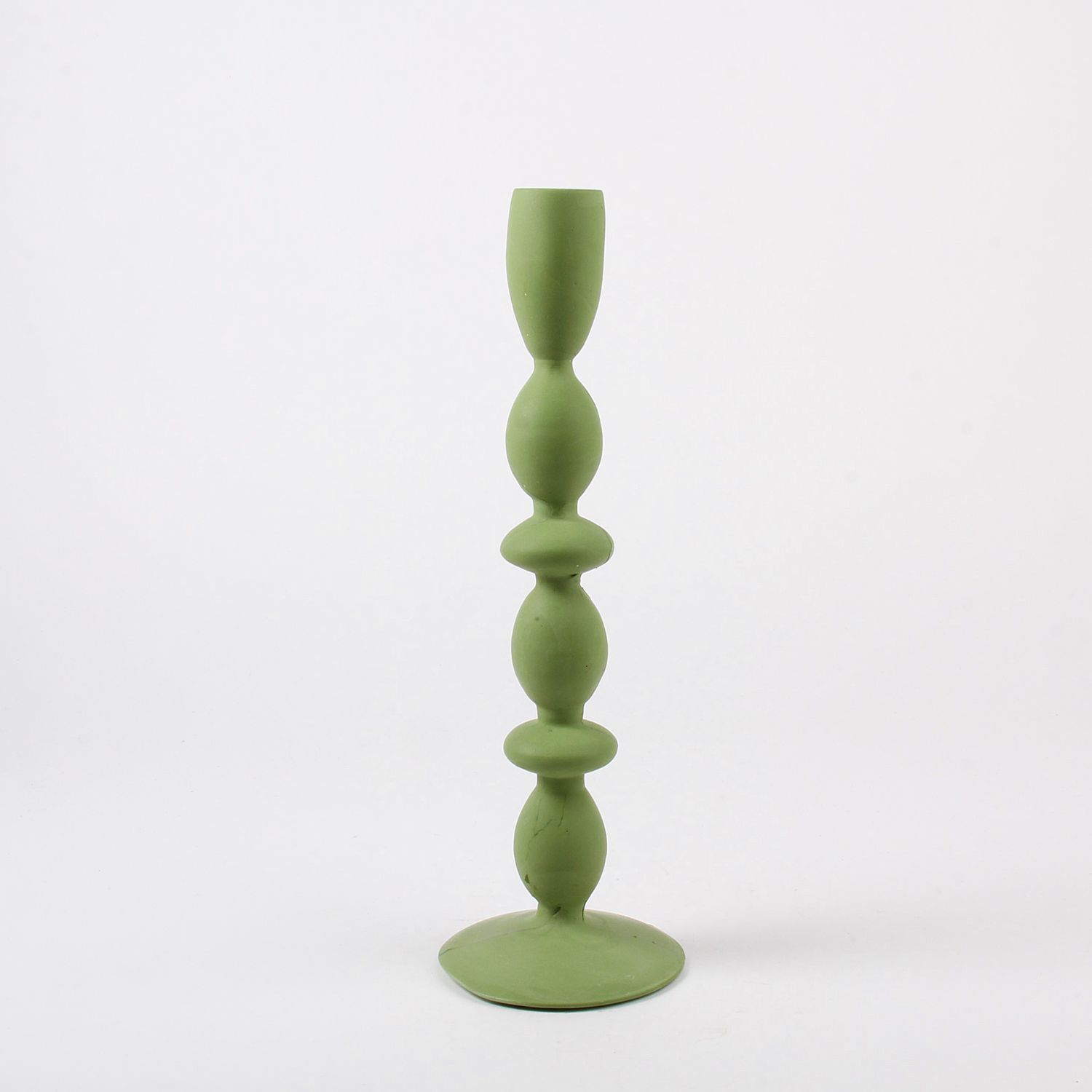 Dconstruct: Jesmonite Candlesticks in Leaf Green Product Image 1 of 2