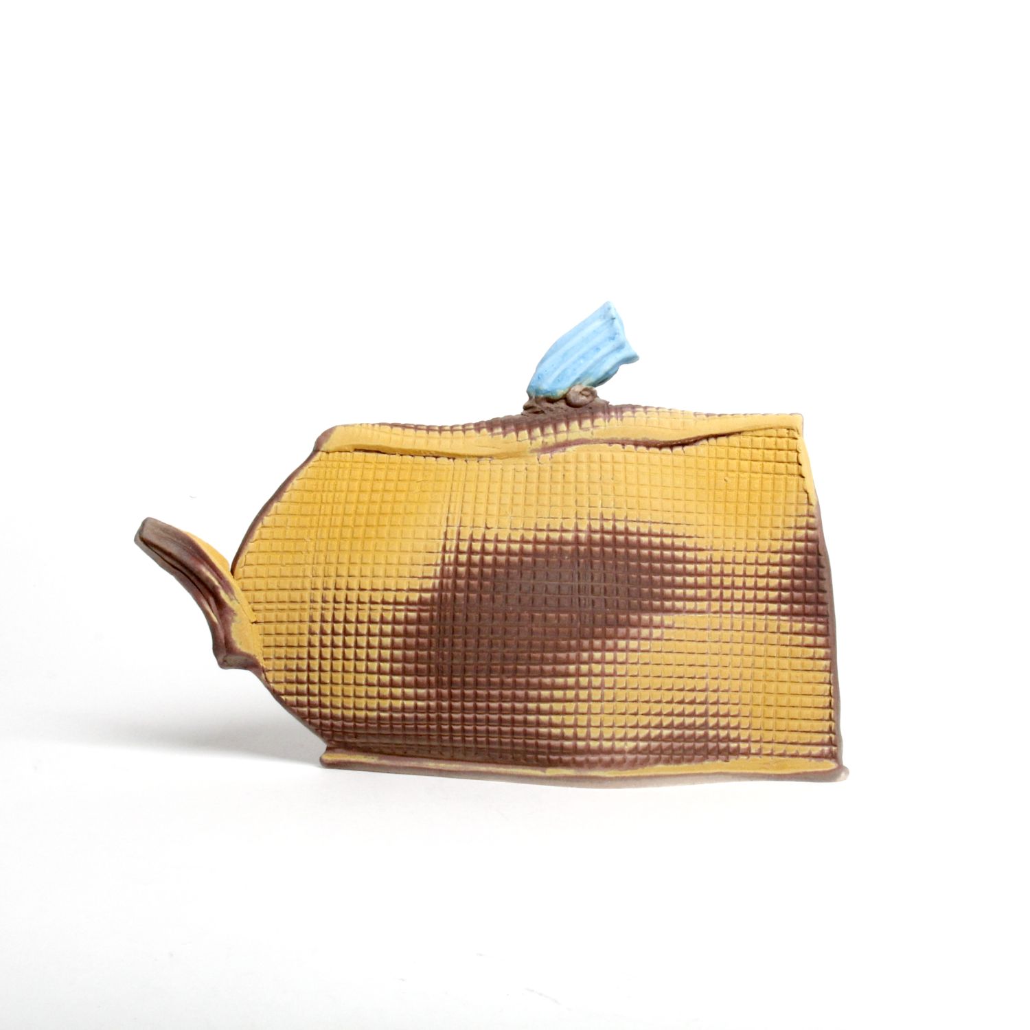 Shu-Chen Cheng: Yellow Flat Teapot Sculpture Product Image 1 of 2