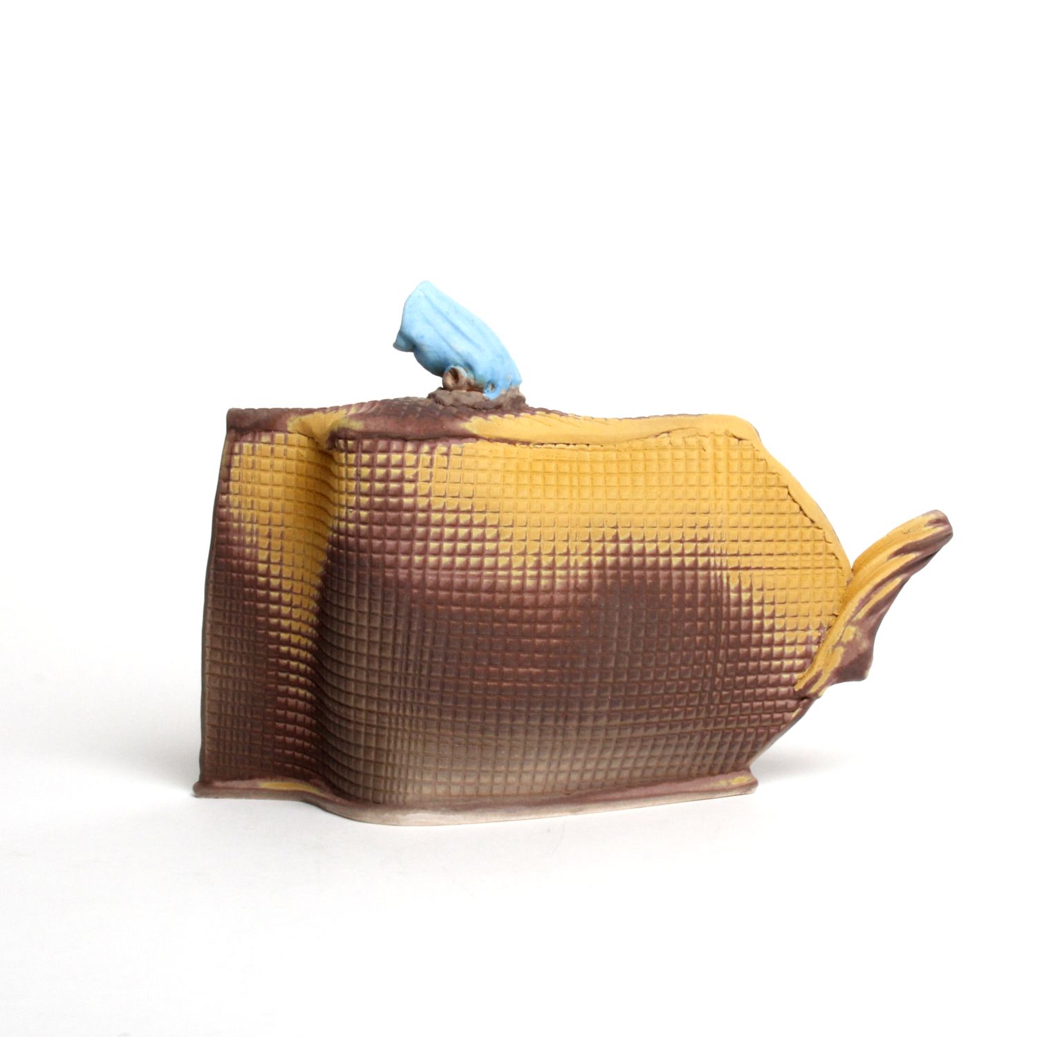 Shu-Chen Cheng: Yellow Flat Teapot Sculpture Product Image 2 of 2