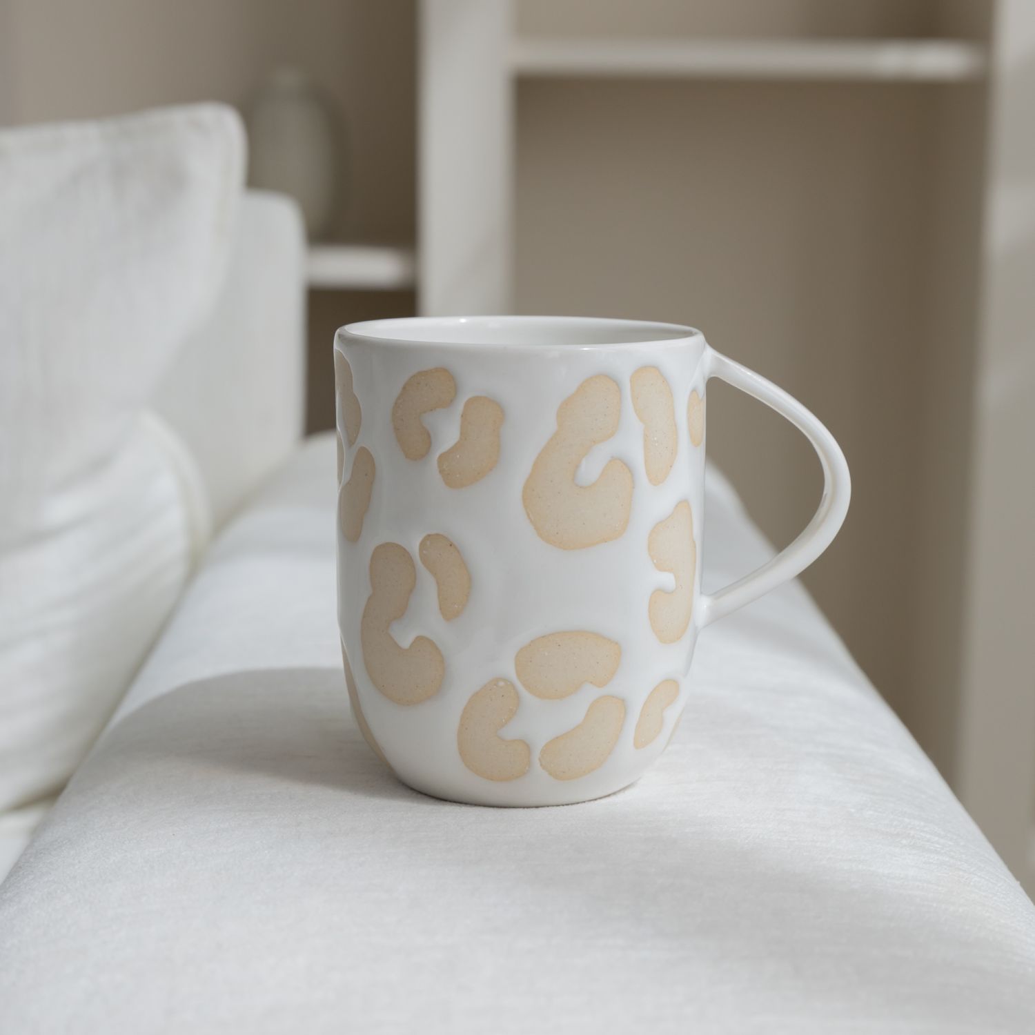 Mima Ceramics: White Print Mug Product Image 1 of 3