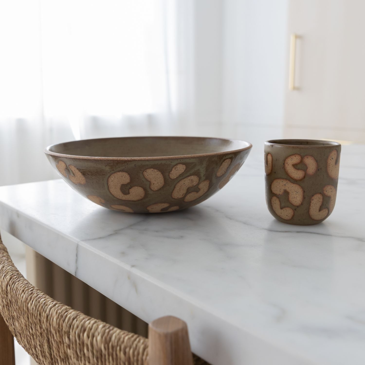 Mima Ceramics: Green Print Cup Product Image 2 of 3