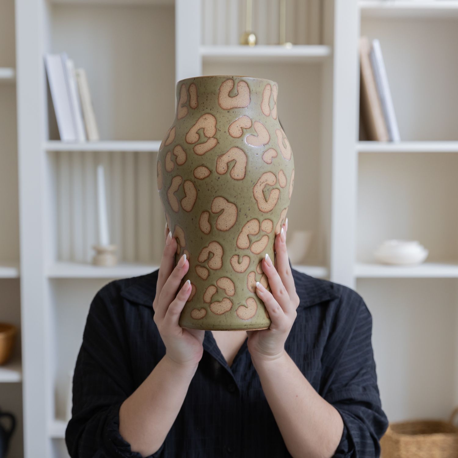 Mima Ceramics: Green Print Vessel no. 1 Product Image 3 of 3