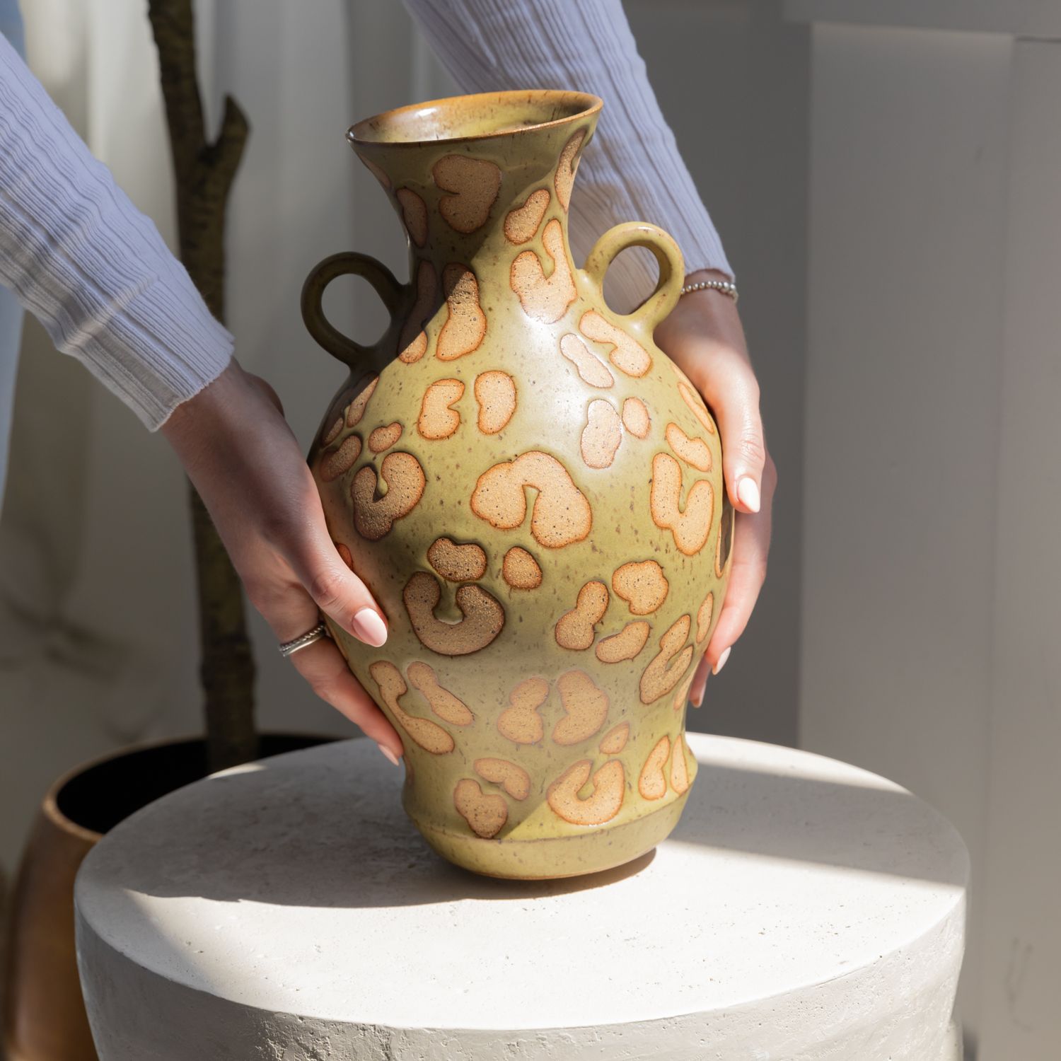 Mima Ceramics: Green Print Vessel no. 5 Product Image 3 of 3