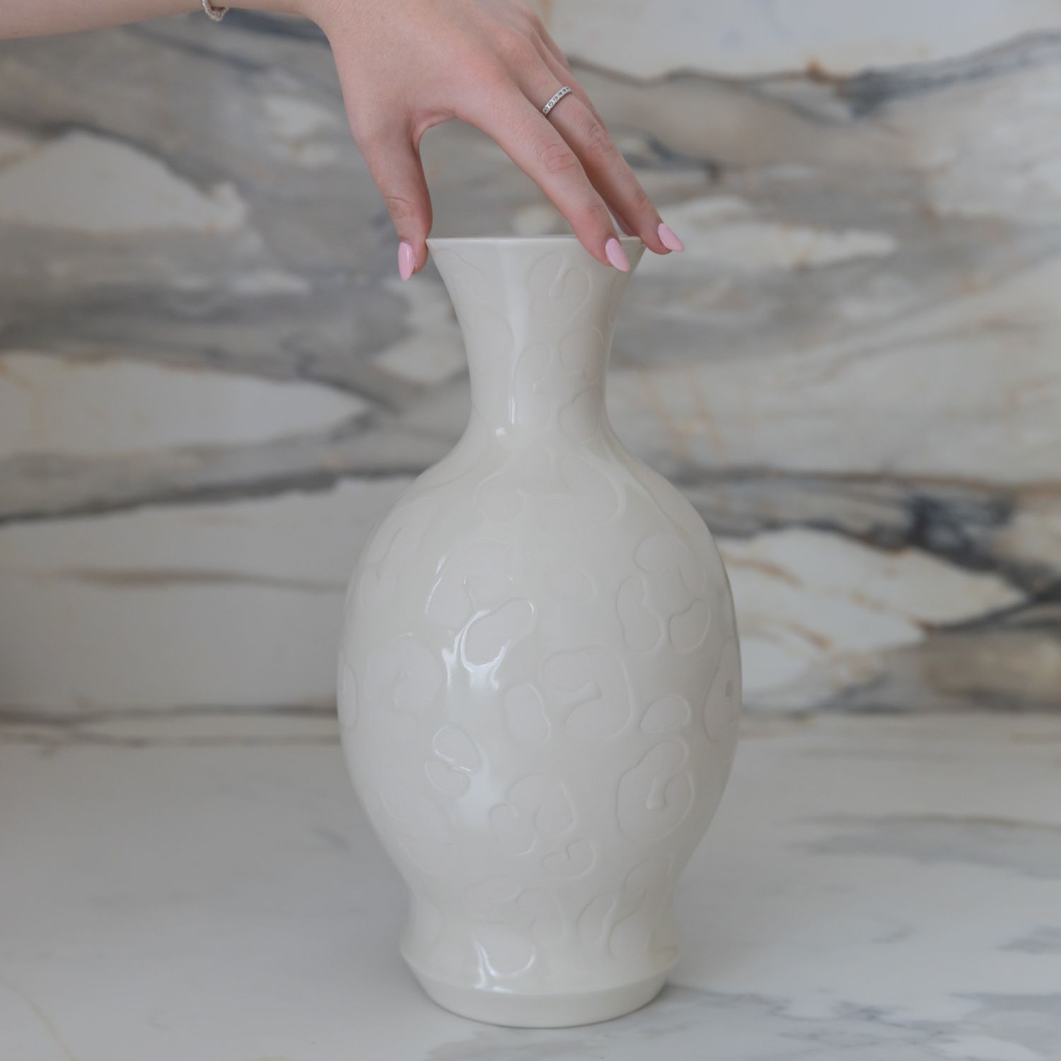 Mima Ceramics: White Print Vessel no. 3 Product Image 3 of 3