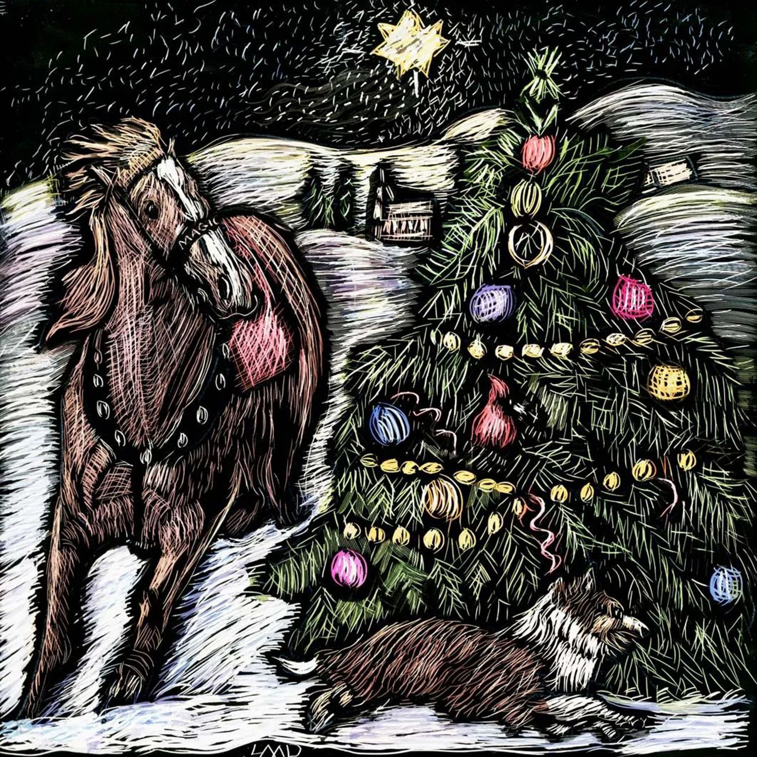 Lisa Martini-Dunk: Christmas Barrel Race – Notecard Product Image 1 of 1