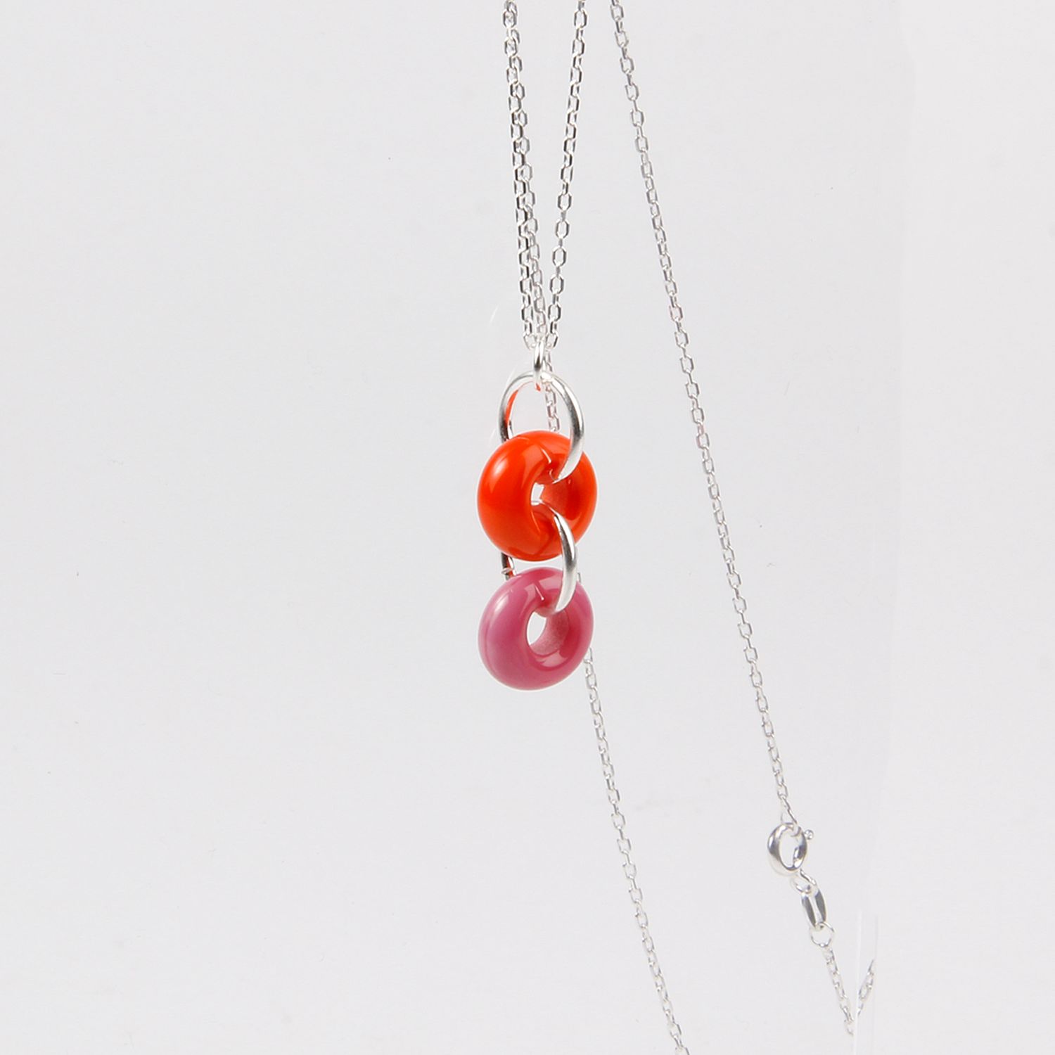 Jill Cribbin: Pink & Orange Cheerie-oh Necklace Product Image 1 of 1