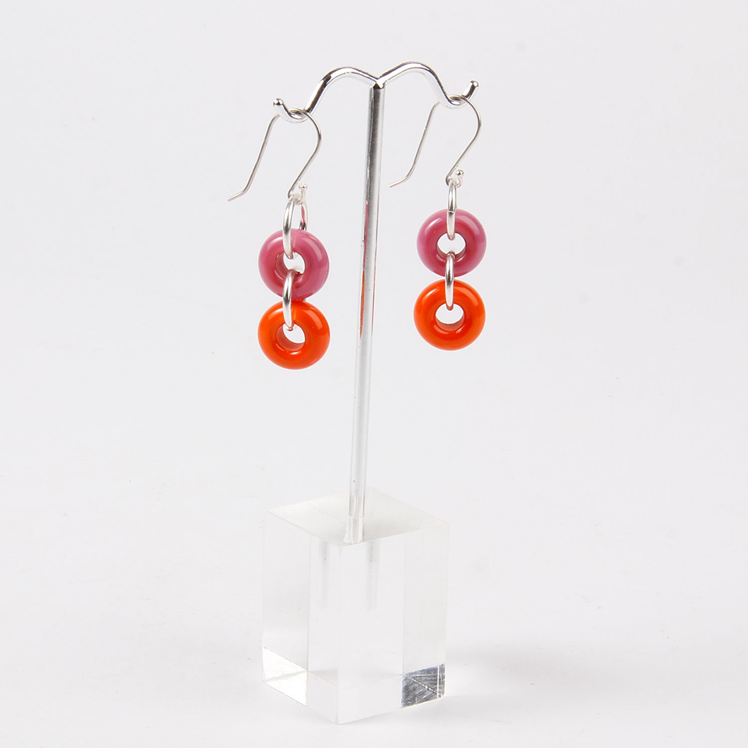 Jill Cribbin: Pink & Orange Cheerio-oh Earrings Product Image 1 of 1