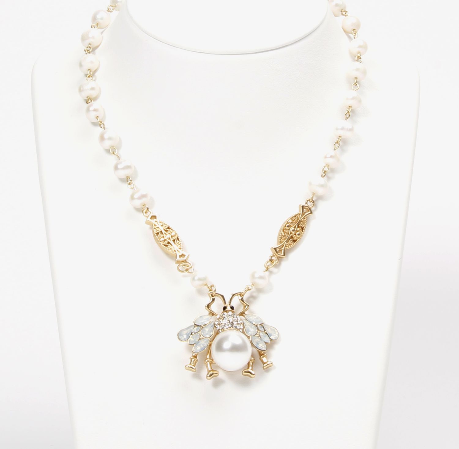 Valentine Rouge Jewellery: Ostuni Queen Bee Pearl Necklace Product Image 1 of 2