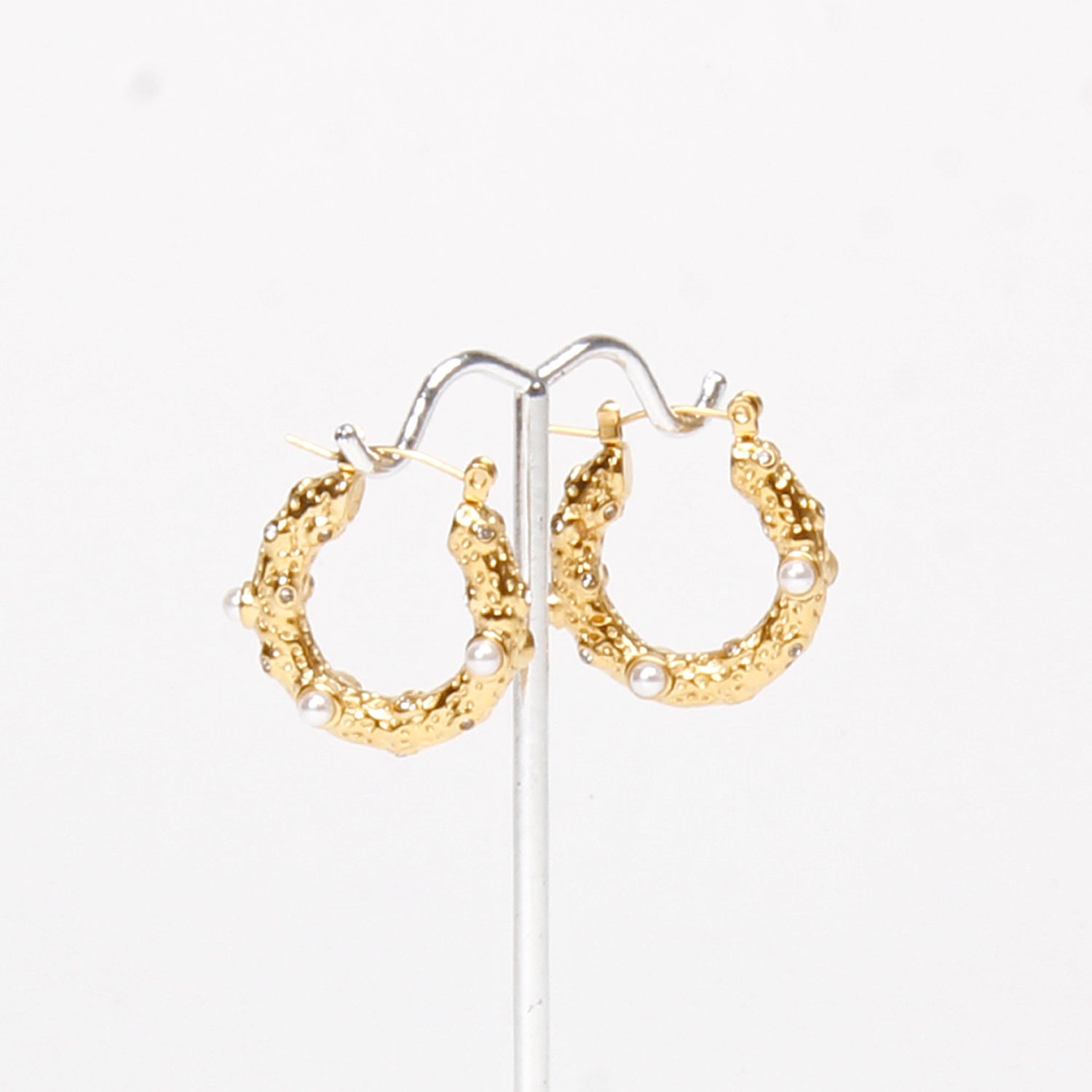 Valentine Rouge Jewellery: Cache Pearl Hoop Earrings Product Image 1 of 2