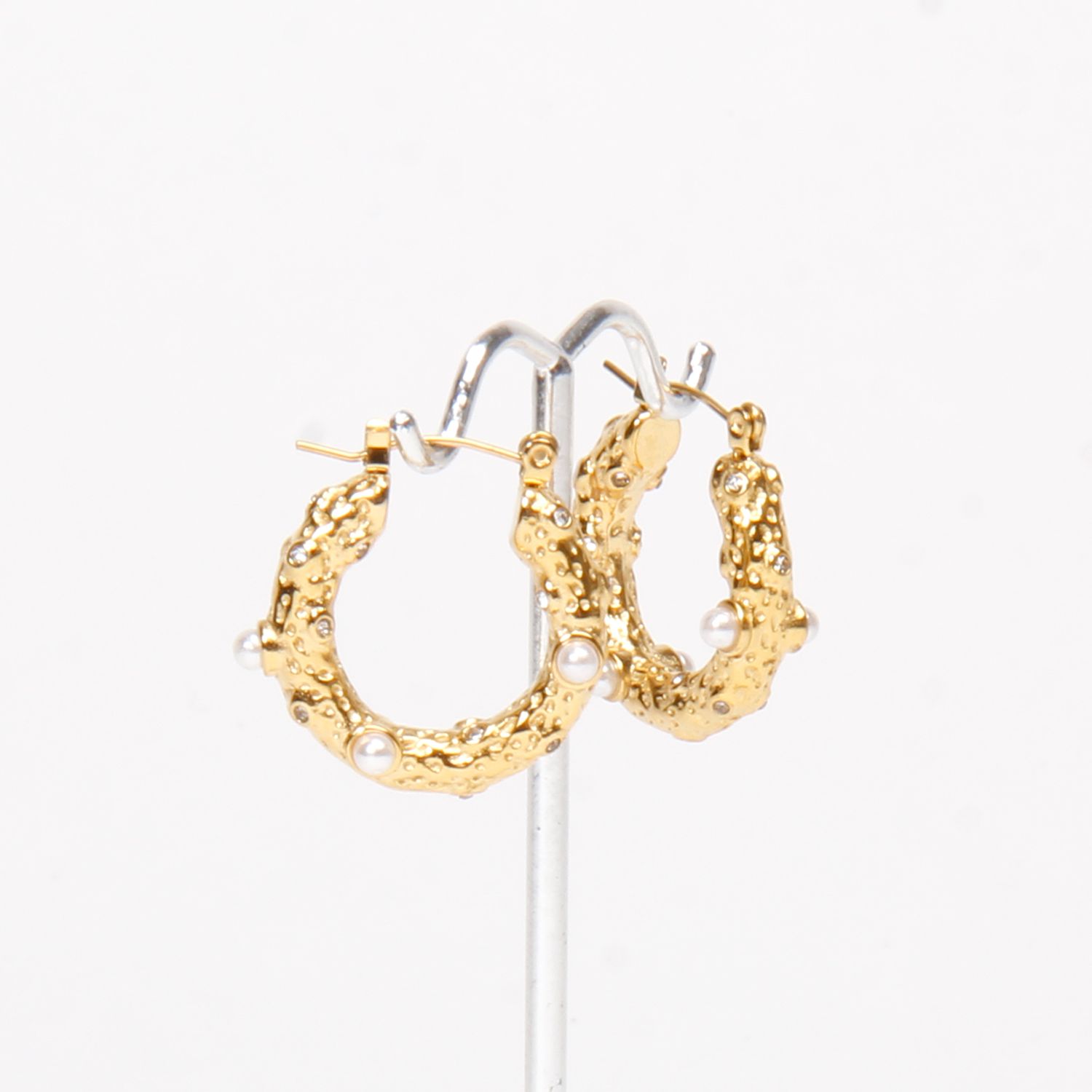 Valentine Rouge Jewellery: Cache Pearl Hoop Earrings Product Image 2 of 2