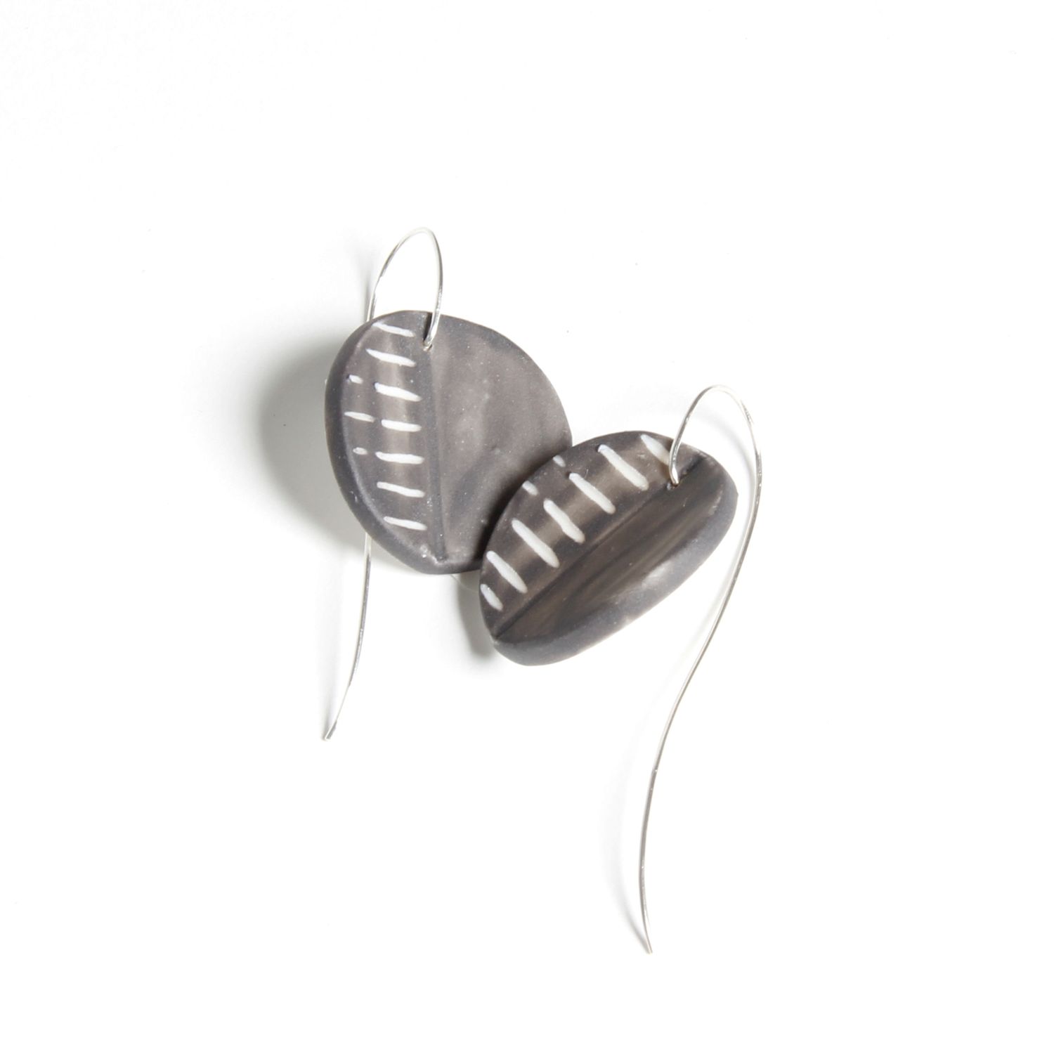Chayle Jewellery: Eucalyptus Porcelain Earrings Black Wash Silver Product Image 4 of 4