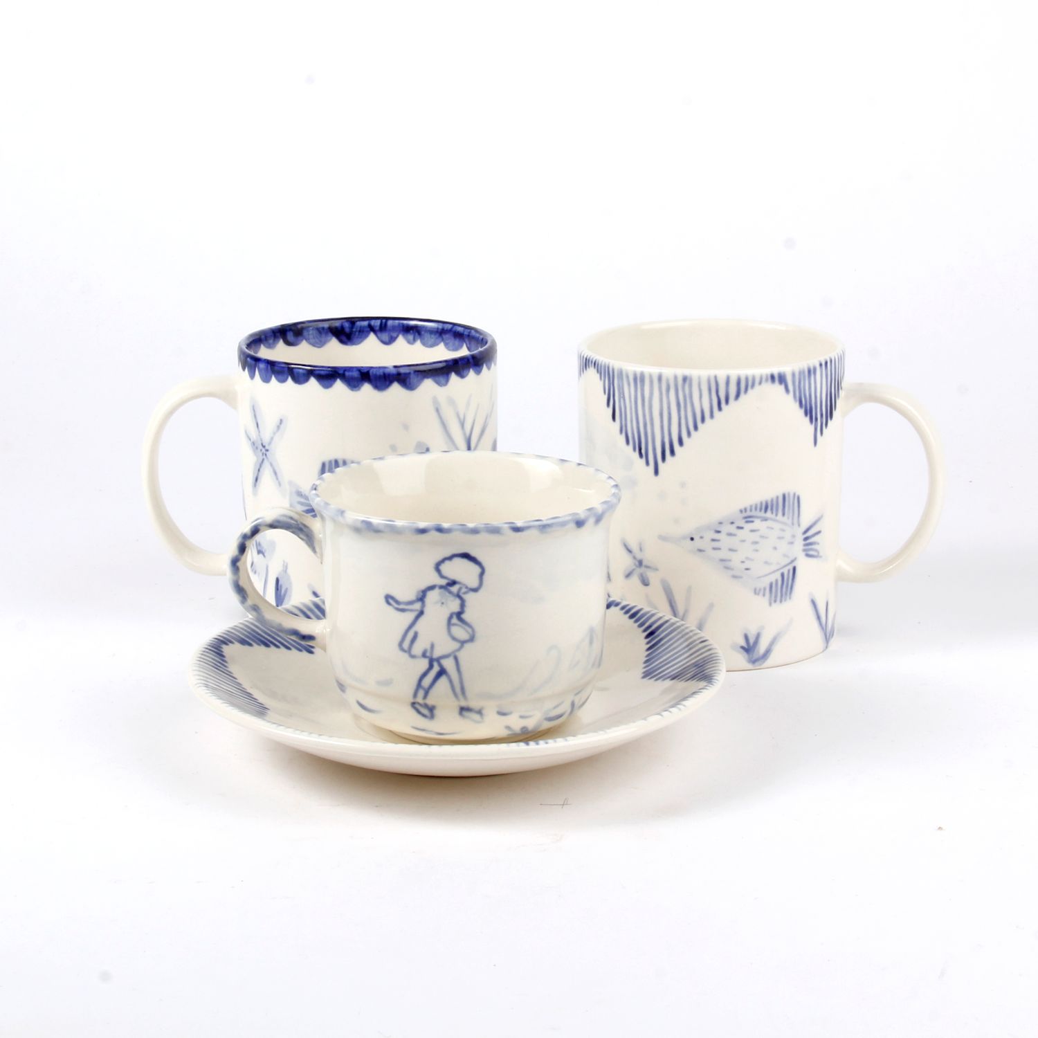 Carolina Delgado: Jardin Teacup with Saucer 2 Product Image 2 of 3