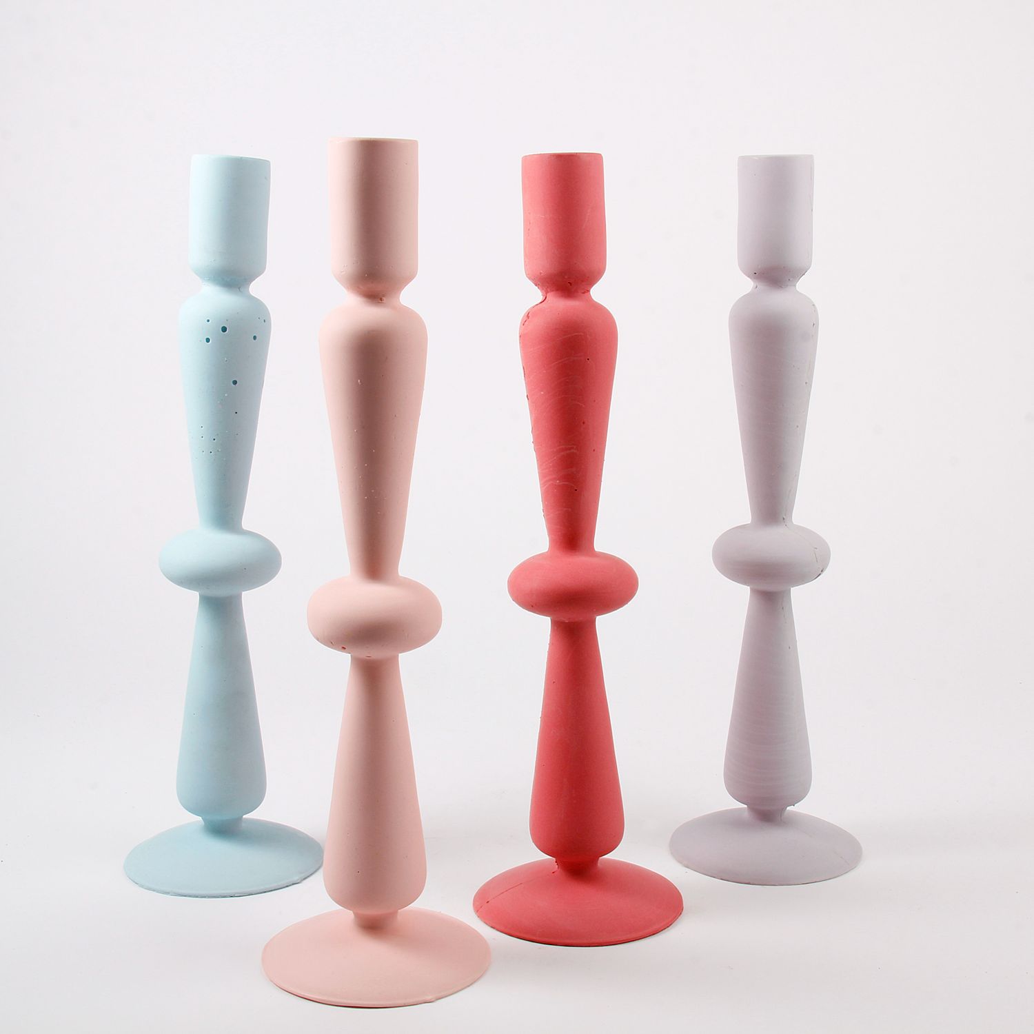 Dconstruct- Jesmonite Candlesticks in Blush Red Product Image 2 of 3