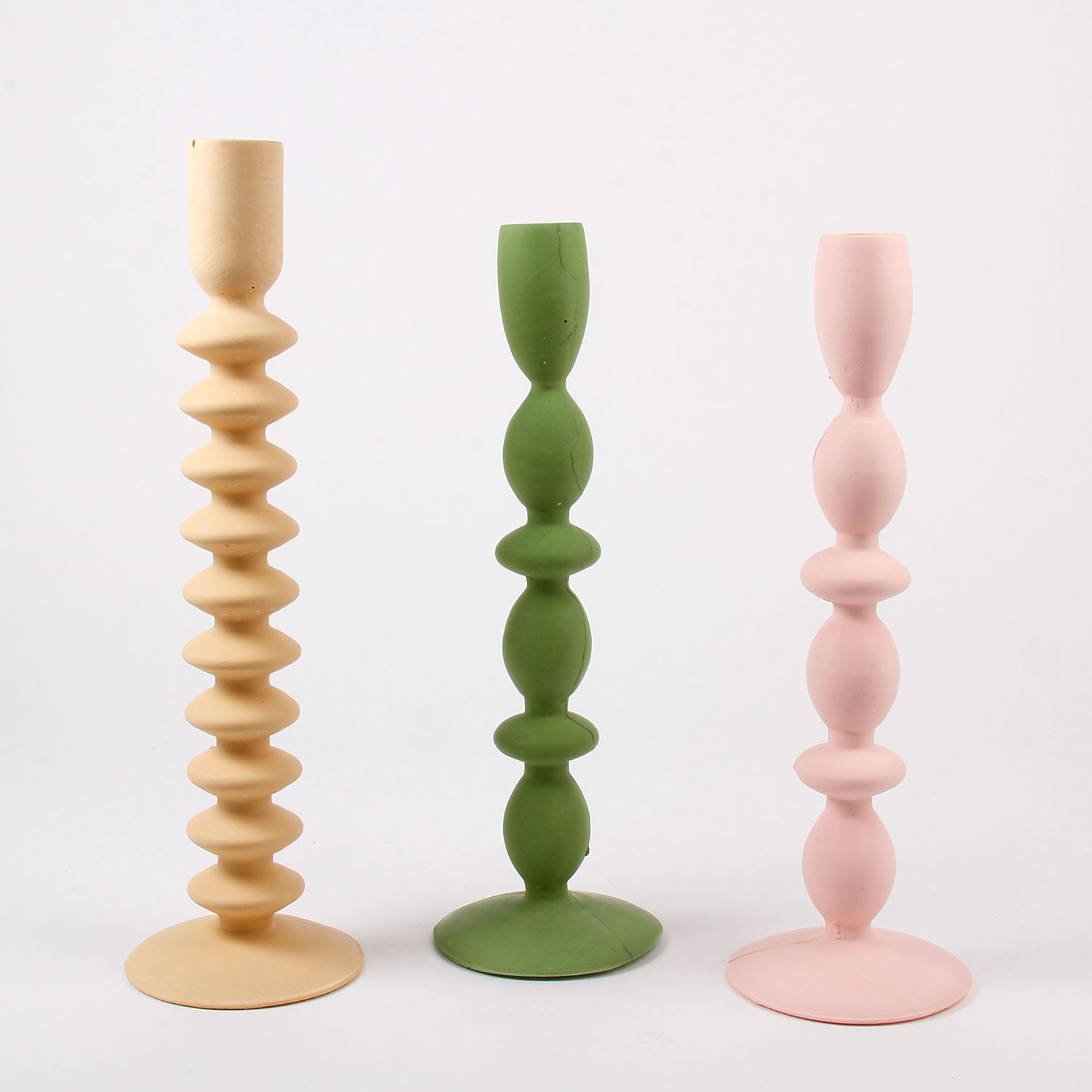 Dconstruct: Jesmonite Candlesticks in Dusty Pink II Product Image 3 of 3