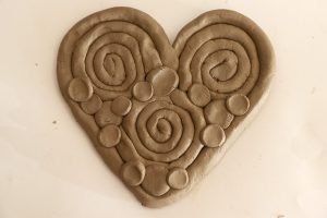 Heart shaped out of clay