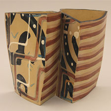 Double Pot with Brown Stripes, 1982, Gift of Aaron Milrad and Brenda Coleman in memory of Bella and Joseph Milrad, G13.8.1 