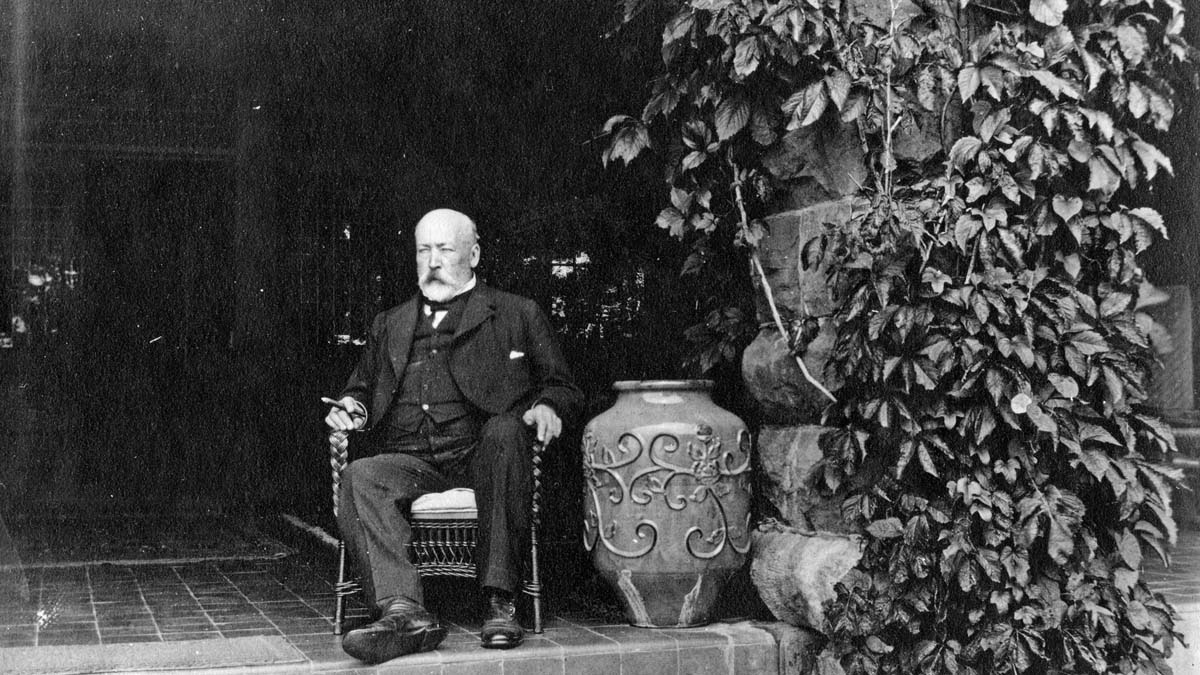 Artist unknown, William Van Horne Seated on the Verandah of Covenhoven, St Andrews, New Brunswick, ca 1914-15. Library and Archives Canada, e007914039